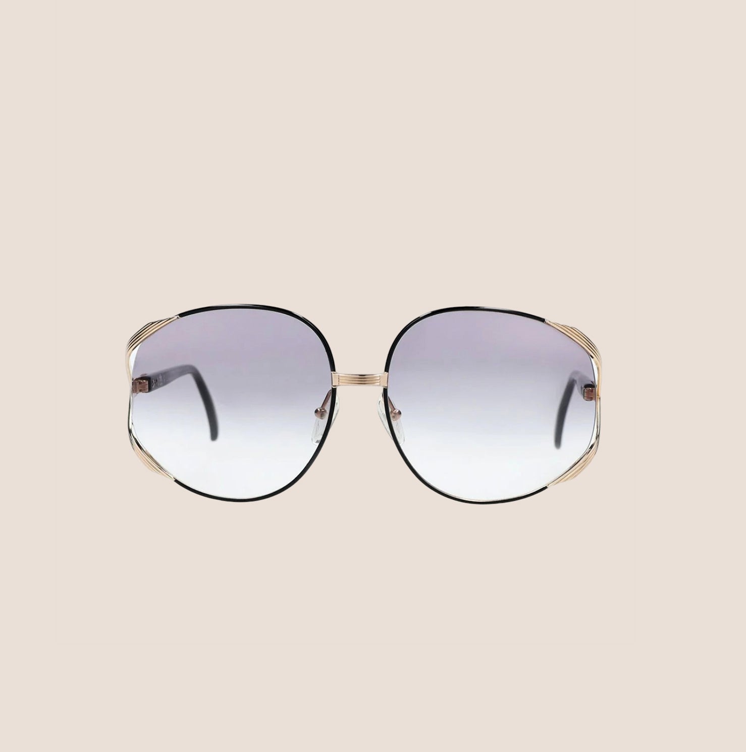 CHRISTIAN D1OR BLACK &amp; GOLD OVERSIZED SUNGLASSES