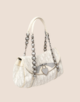 CHRISTIAN D1OR 2007 WHITE & GREY ROMANTIQUE TROTTER HANDBAG
