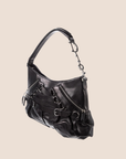 CHRISTIAN D1OR 2005 BLACK LEATHER CORSET BAG