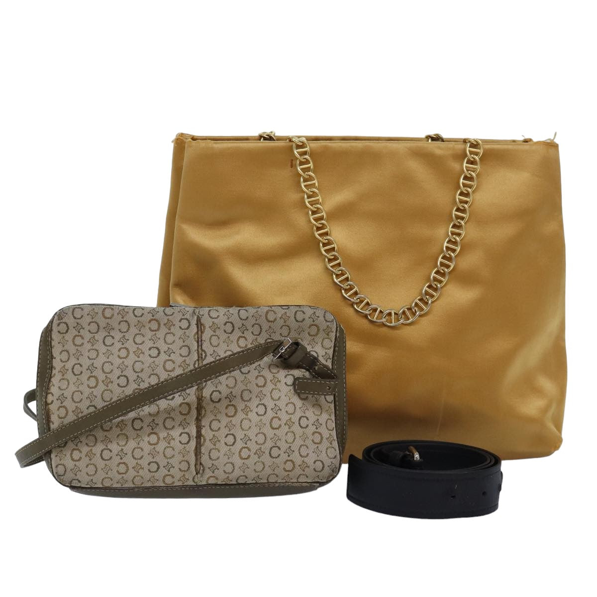 PRD Celine Luxury Balenciaga  C Macadam Chain Bag Silk Canvas Leather 3Set  hk1475