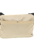 BBERRY Blue Label Shoulder Bag Nylon Beige Black Auth hk785