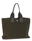 BBERRY Blue Label Tote Bag Canvas Khaki Auth hk895