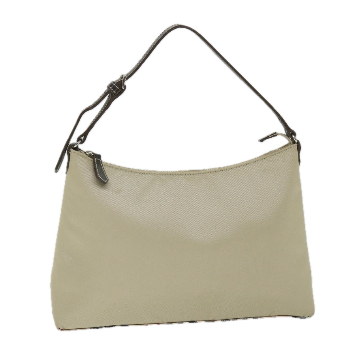 BBERRY Blue Label Shoulder Bag Nylon Beige Auth hk910