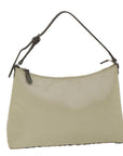 BBERRY Blue Label Shoulder Bag Nylon Beige Auth hk910