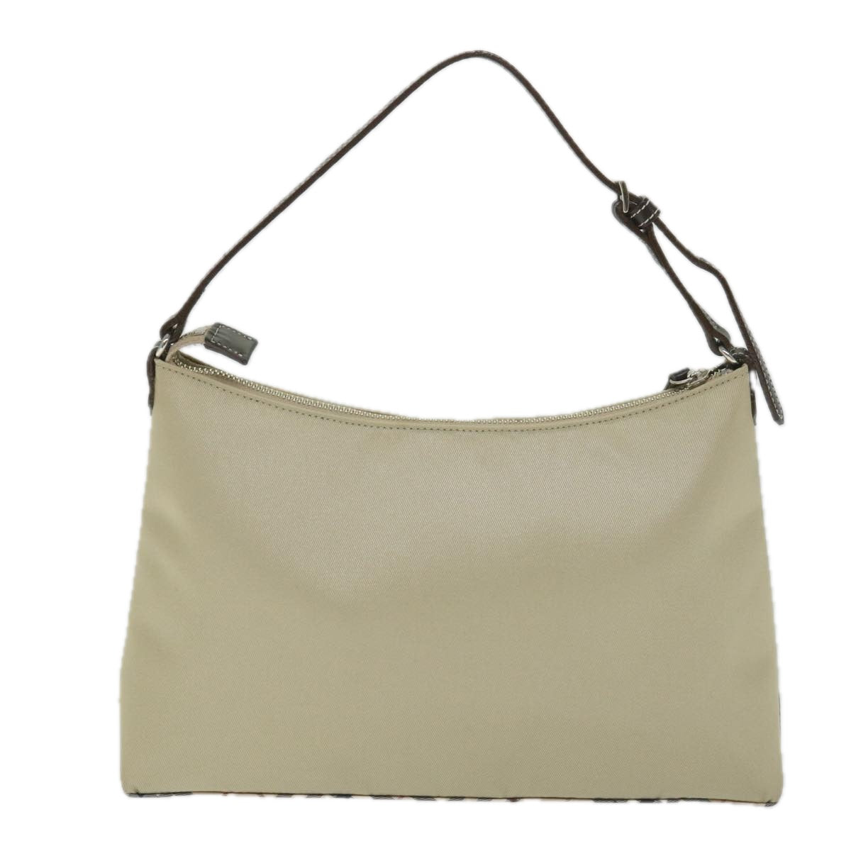 BBERRY Blue Label Shoulder Bag Nylon Beige Auth hk910
