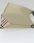 BBERRY Blue Label Shoulder Bag Nylon Beige Auth hk910