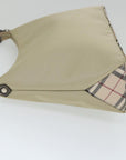 BBERRY Blue Label Shoulder Bag Nylon Beige Auth hk910