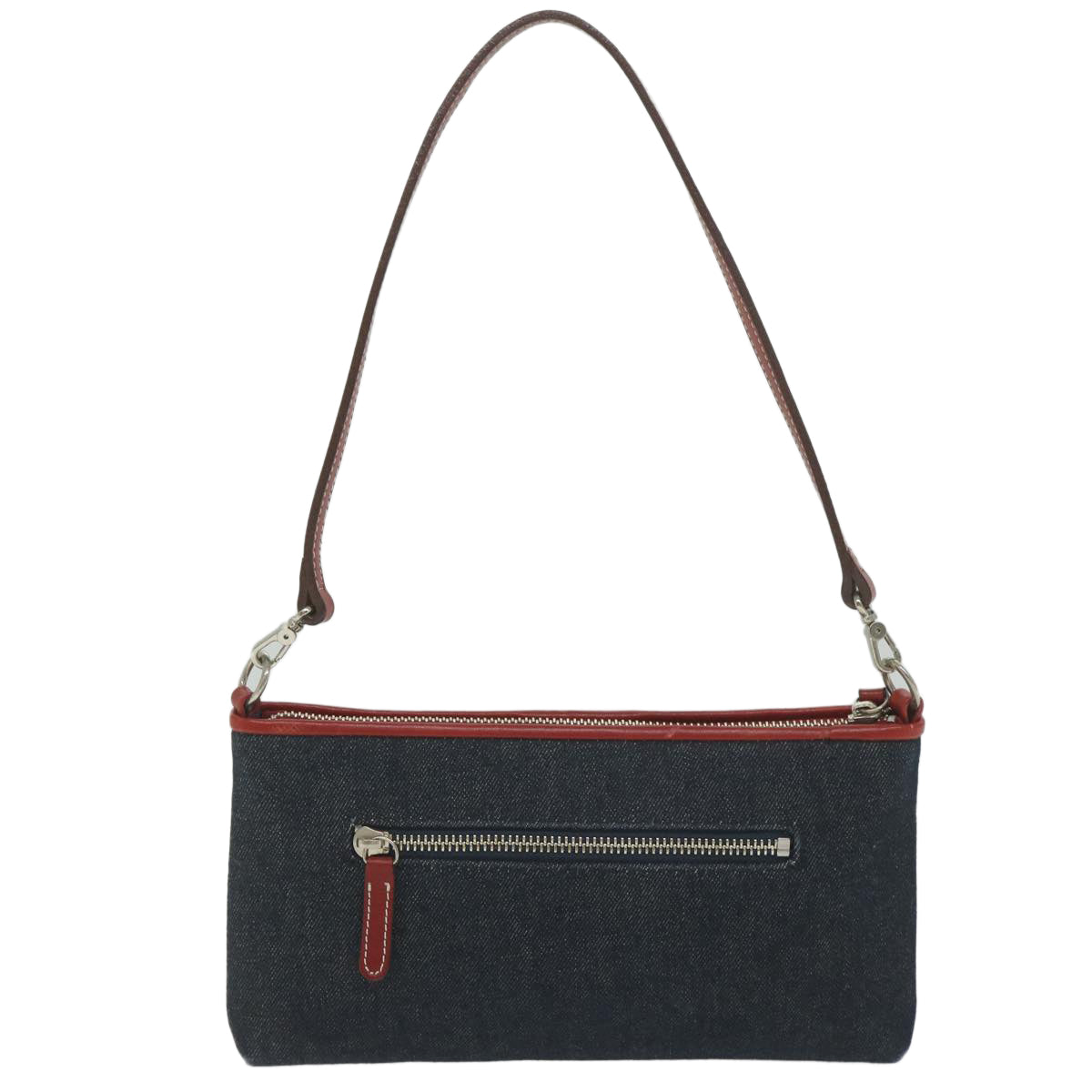 BBERRY Blue Label Shoulder Bag Denim Navy Auth hk952
