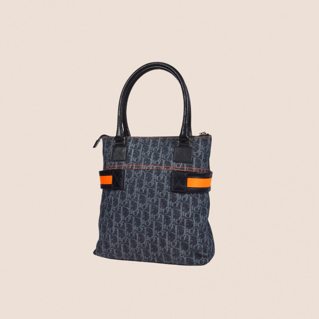 CHRISTIAN D1OR 2005 FLIGHT DENIM TROTTER TOTE BAG