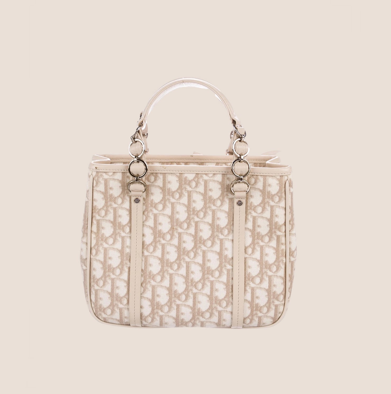 CHRISTIAN D1OR 2005 CREAM TROTTER ROMANTIQUE MINI TOTE BAG