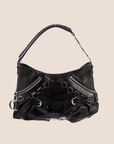 CHRISTIAN D1OR 2005 BLACK LEATHER CORSET BAG