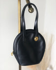 Christian D1OR CD Logo Leather Small Handbag Black Vintage xf3m4r