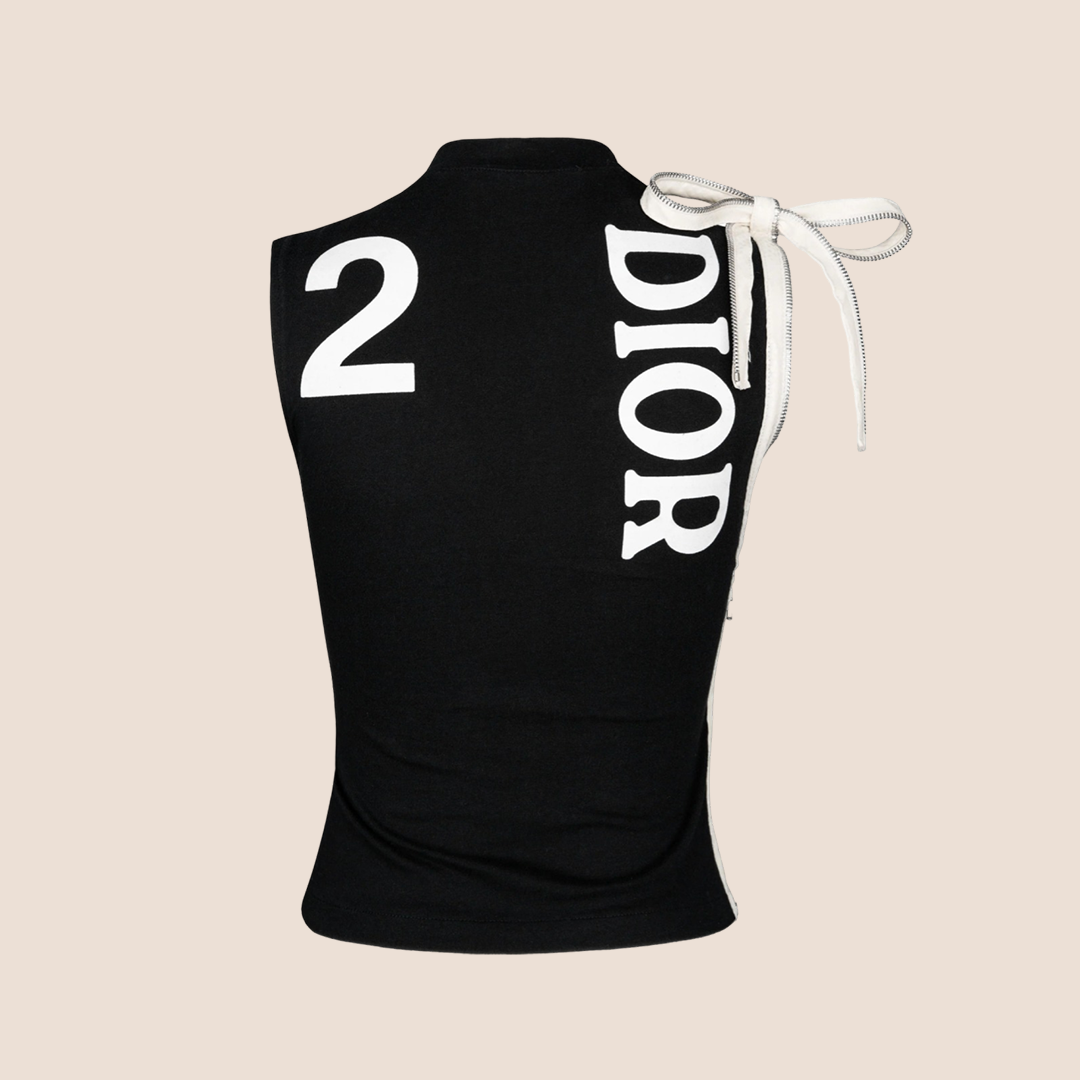 CHRISTIAN D1OR 2001 "J'ADORE D1OR 6" ZIPPER SLEEVELESS TANK TOP