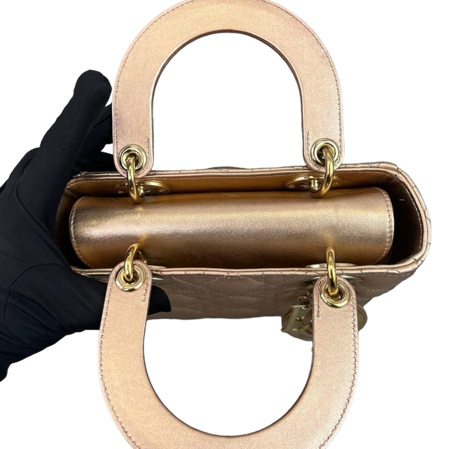 Cannage Lambskin Small Lady D1OR Rose Gold GJW