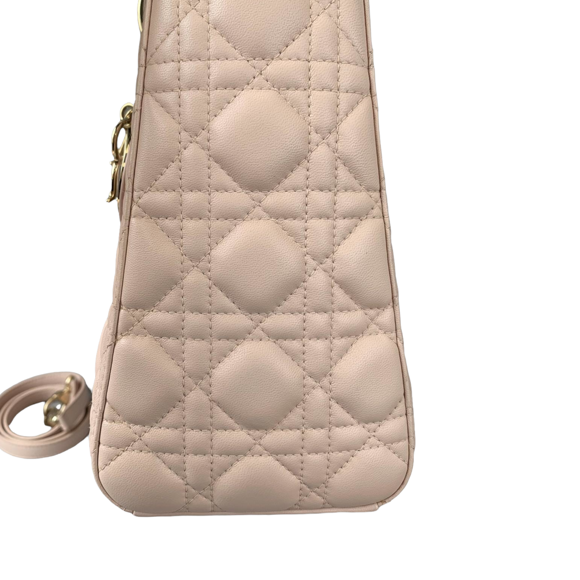 Cannage Lady D1OR Medium Lambskin Light Pink GHW