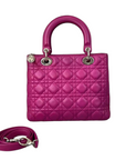 Cannage Lambskin Lady D1OR Medium Magenta SHW