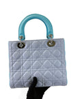 Bi-colour Lady D1OR Lambskin Medium Blue SHW