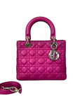 Cannage Lambskin Lady D1OR Medium Magenta SHW