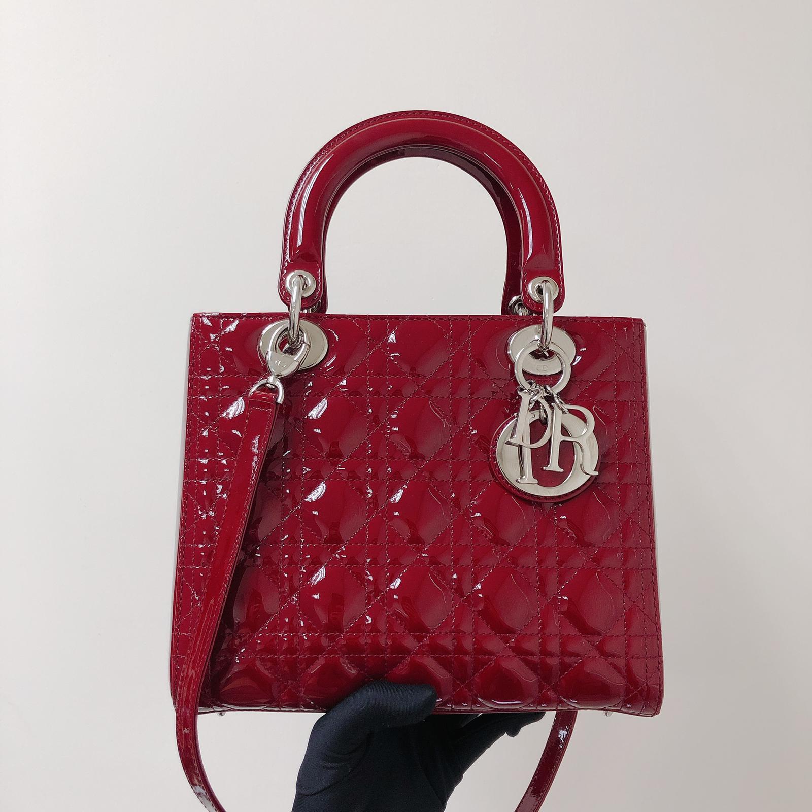 Cannage Lady D1OR Medium in Patent Red with SHW