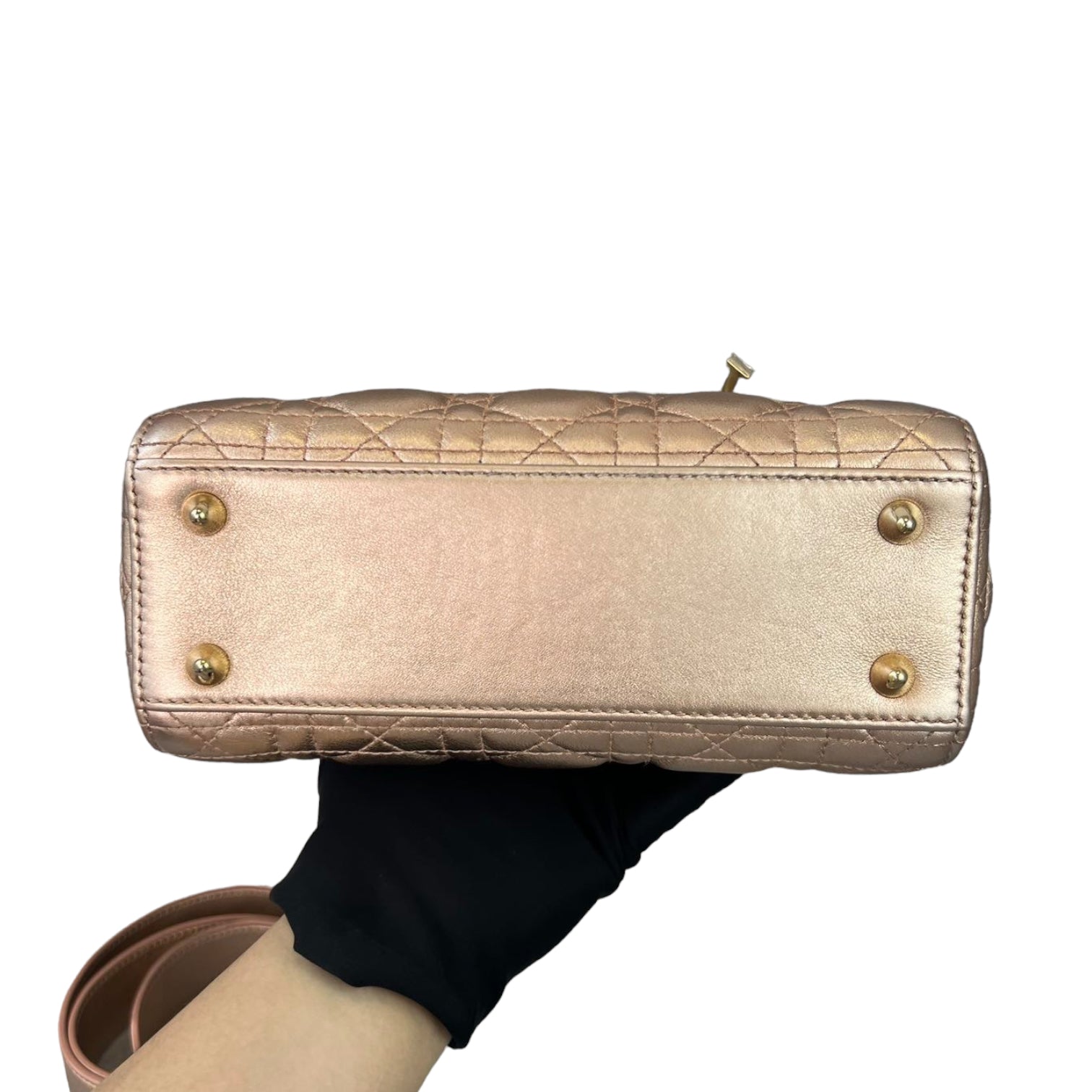 Cannage Lambskin Small Lady D1OR Rose Gold GHW