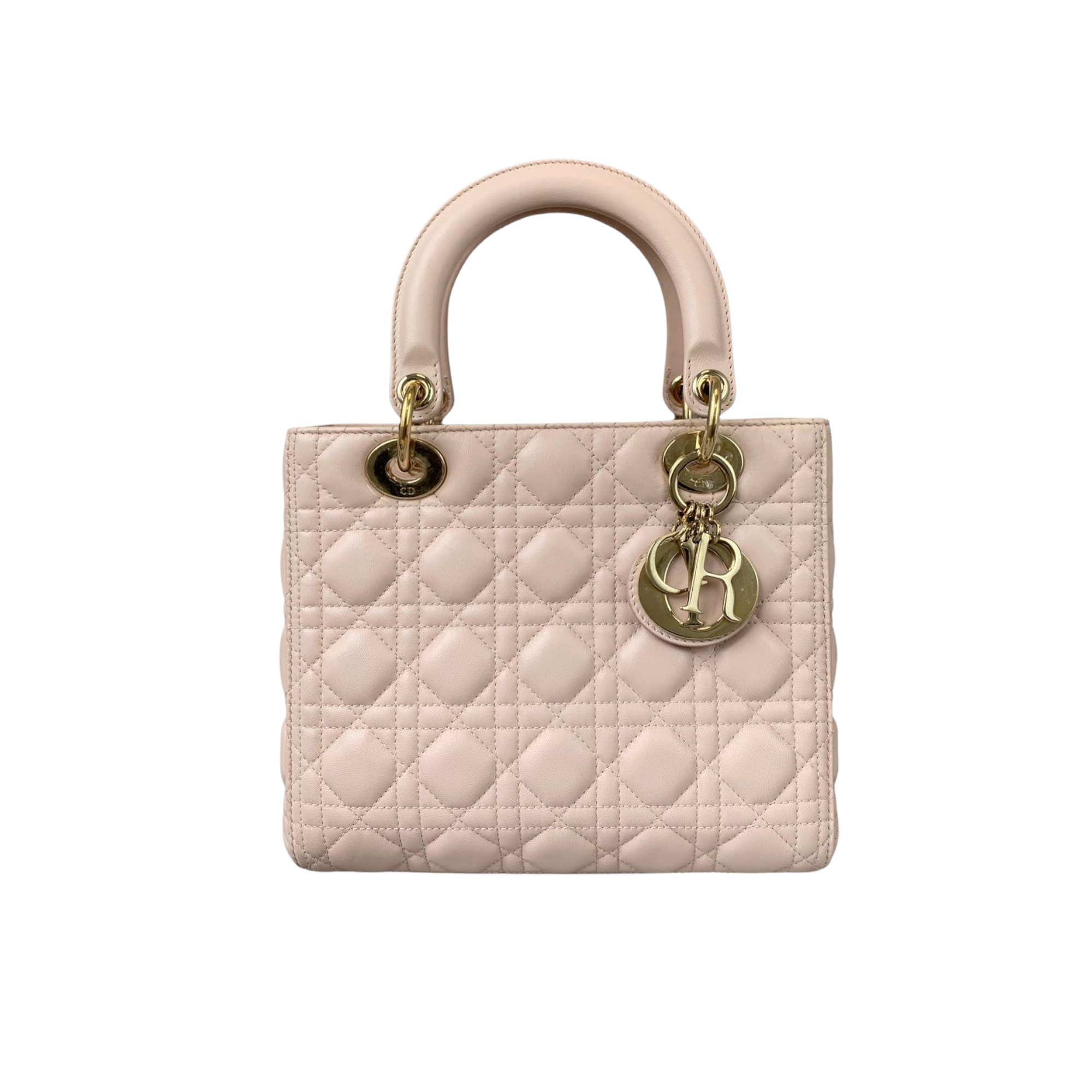 Cannage Lady D1OR Medium Lambskin Light Pink GHW