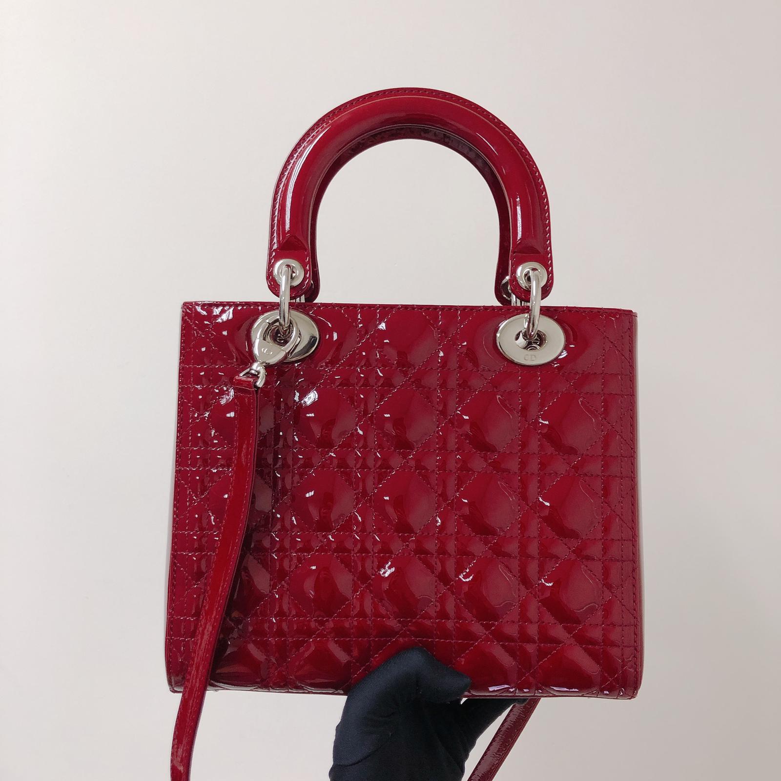 Cannage Lady D1OR Medium in Patent Red with SHW