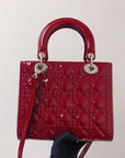 Cannage Lady D1OR Medium in Patent Red with SHW