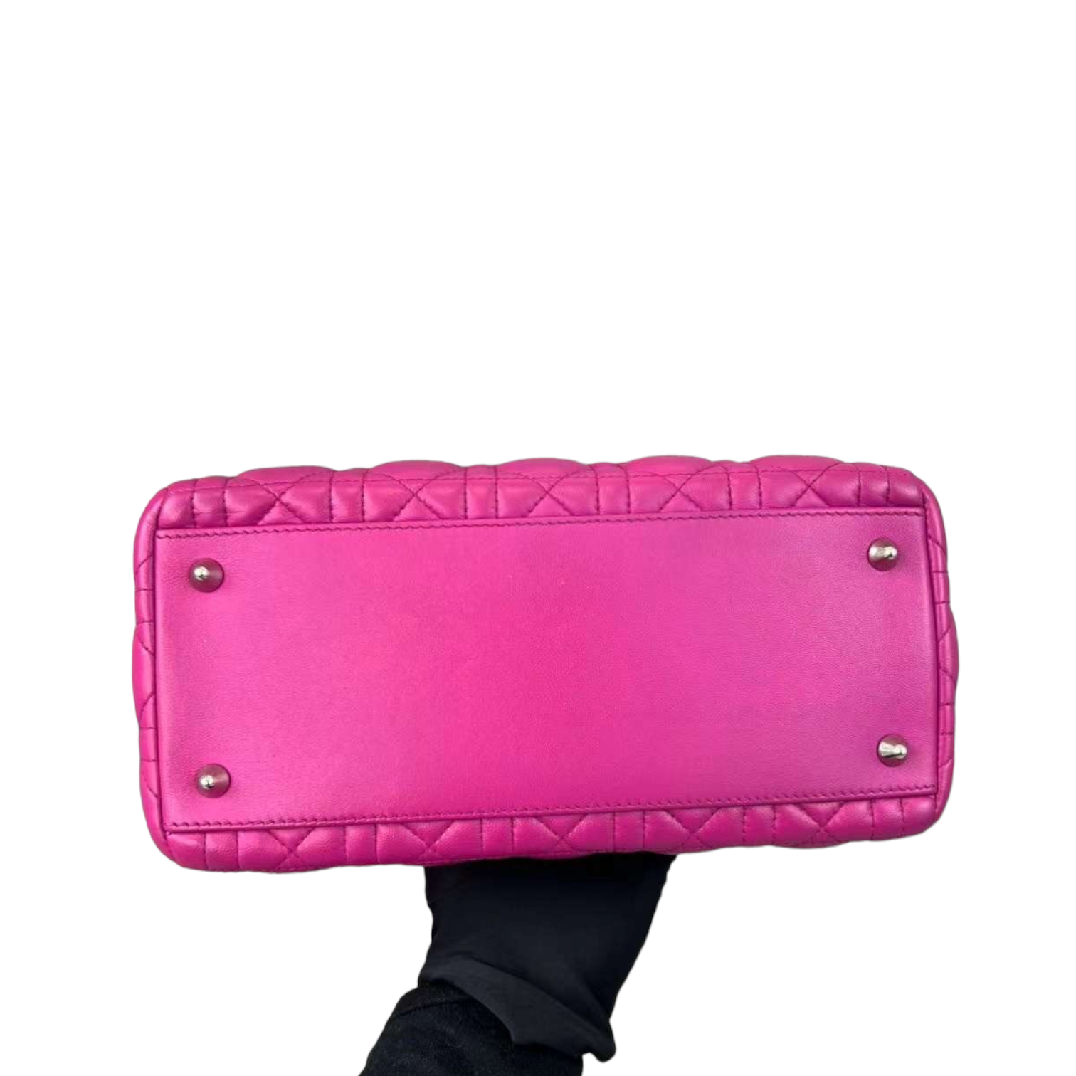 Cannage Lambskin Lady D1OR Medium Magenta SHW