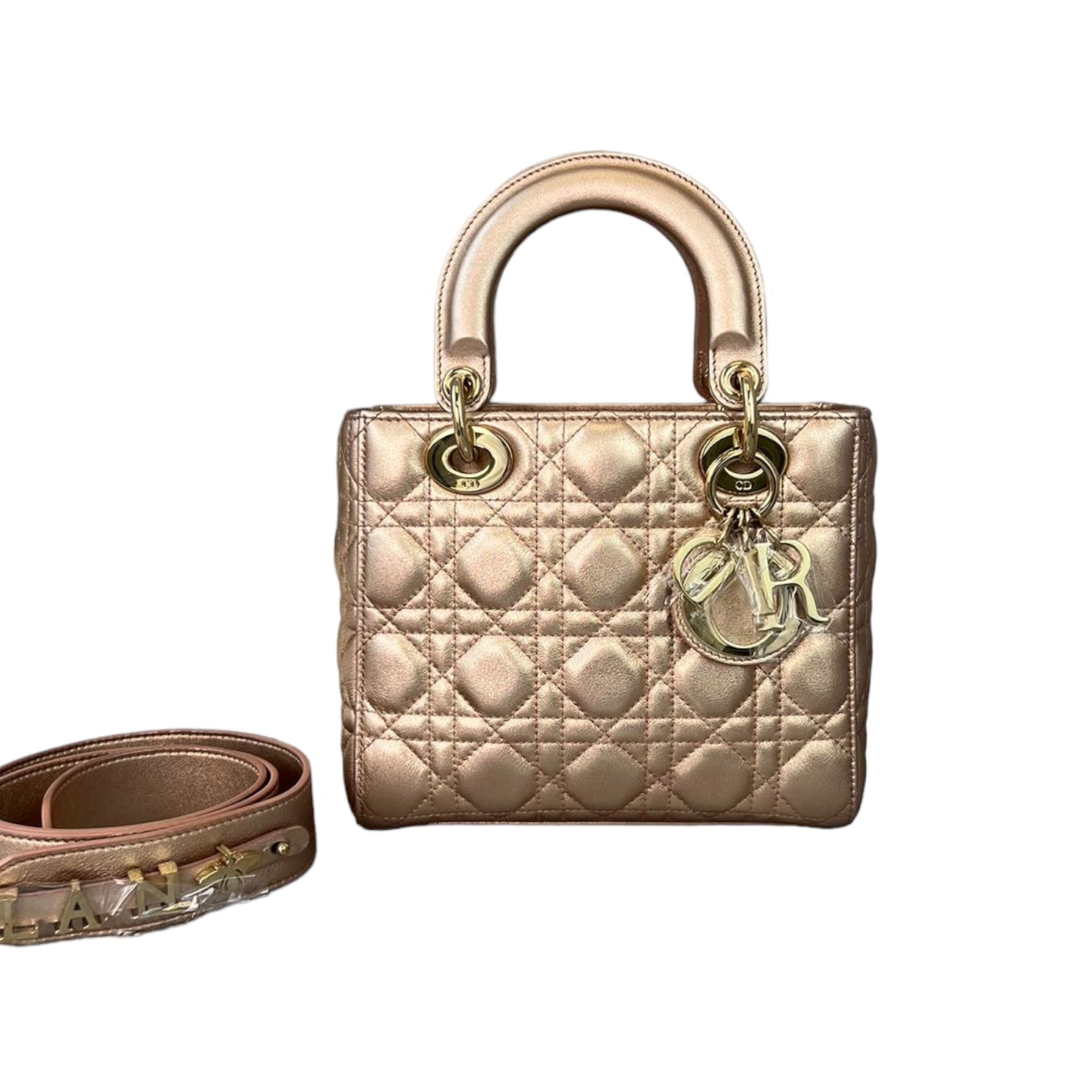 Cannage Lambskin Small Lady D1OR Rose Gold GHW