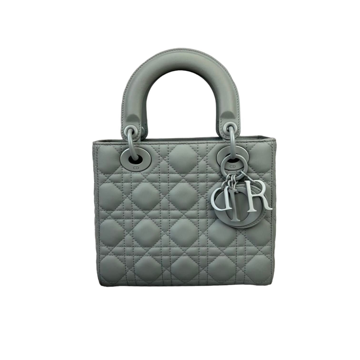 Cannage Lambskin Small Lady D1OR Small Grey