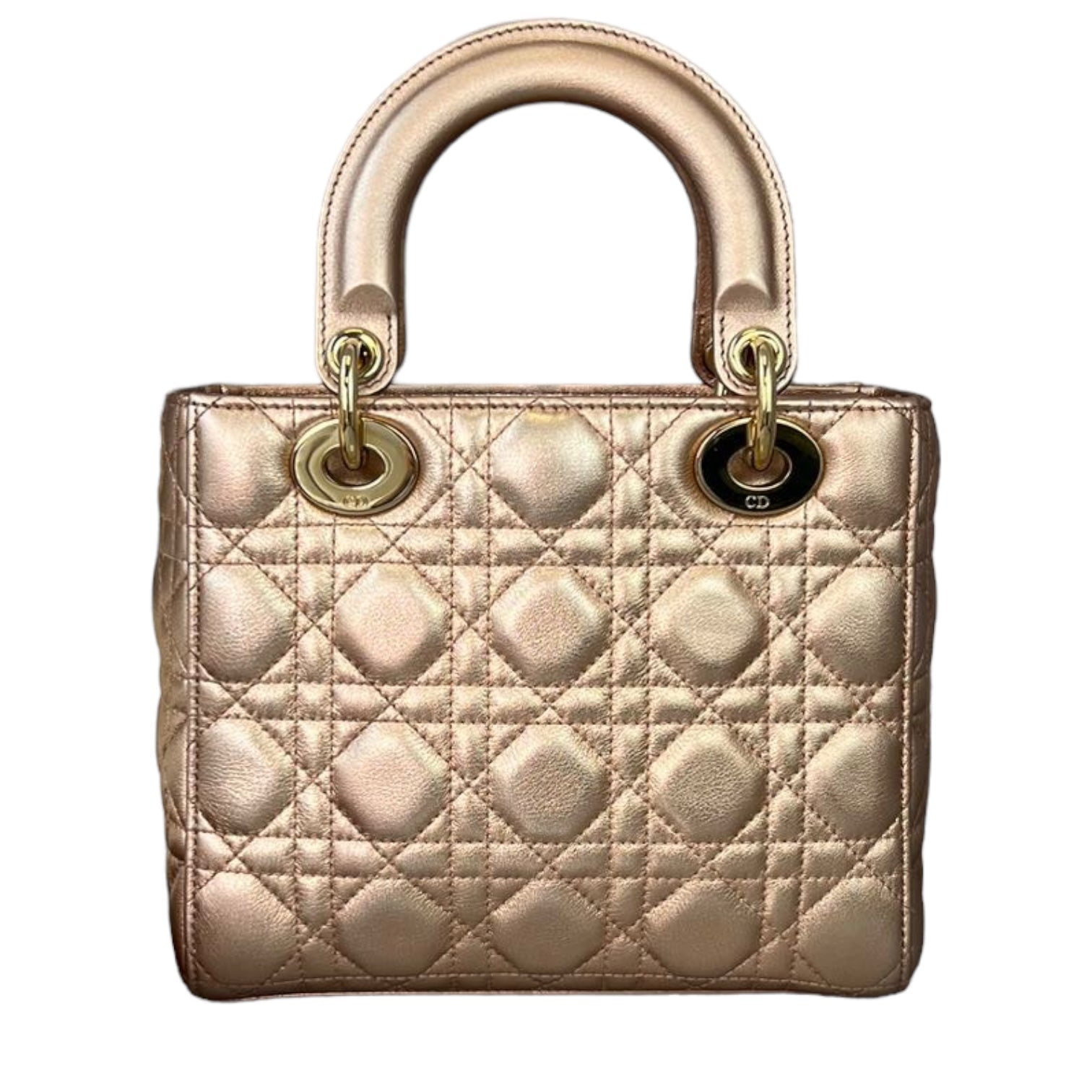Cannage Lambskin Small Lady D1OR Rose Gold GHW