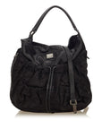 BBERRY Black Nylon Fabric Plaid Hobo UNITED KINGDOM