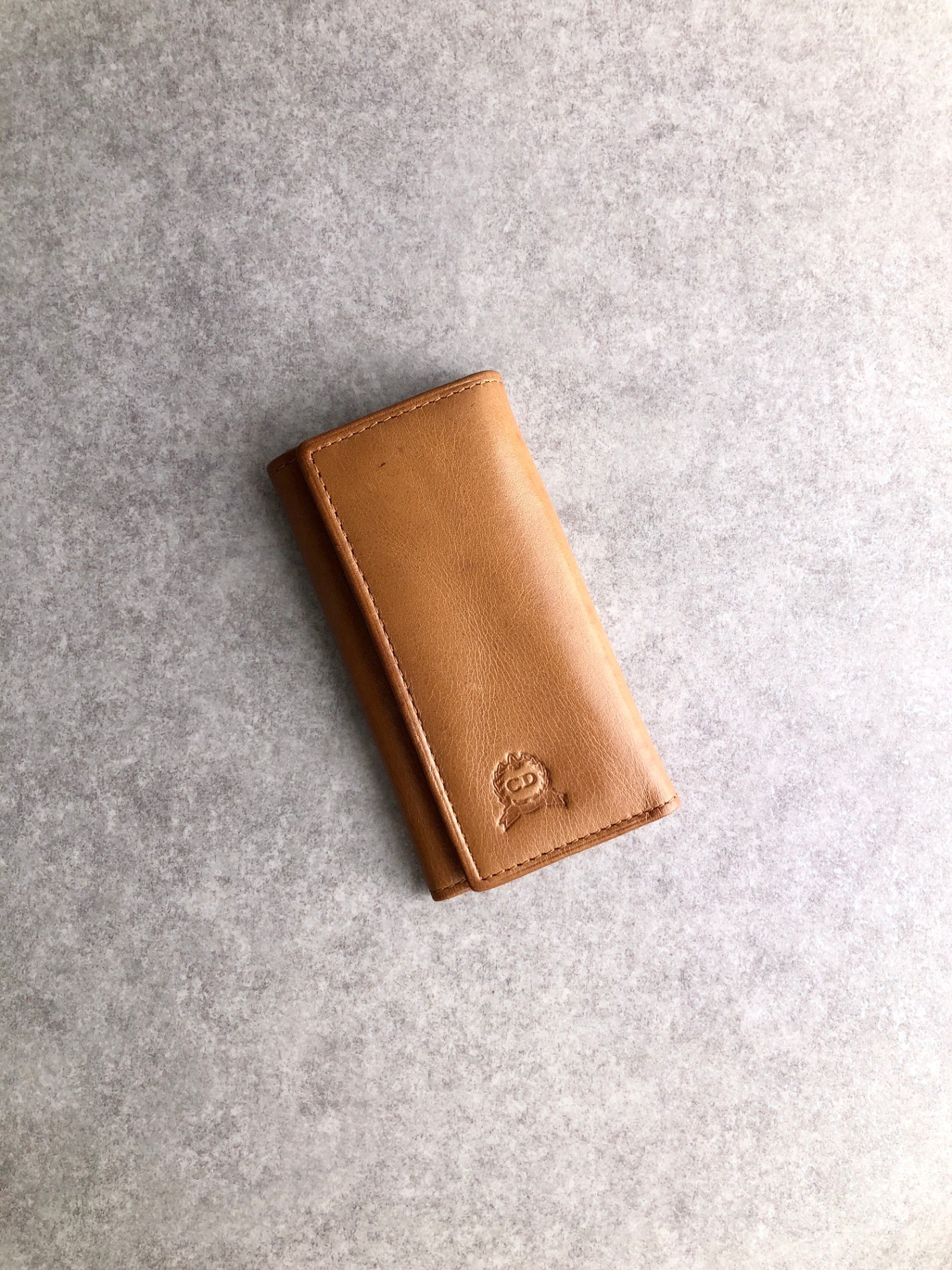 Christian D1OR CD Logo Key Case Brown Vintage 6aswhx