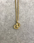 Christian D1OR CD Logo Rhinestone Necklace Gold×Black Vintage iufg6r