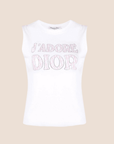 CHRISTIAN D1OR 2000s 'J'ADORE D1OR' RHINESTONE TANK TOP