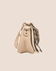 CHRISTIAN D1OR BEIGE PEBBLED CALFSKIN MINI GAUCHO CROSSBODY BAG