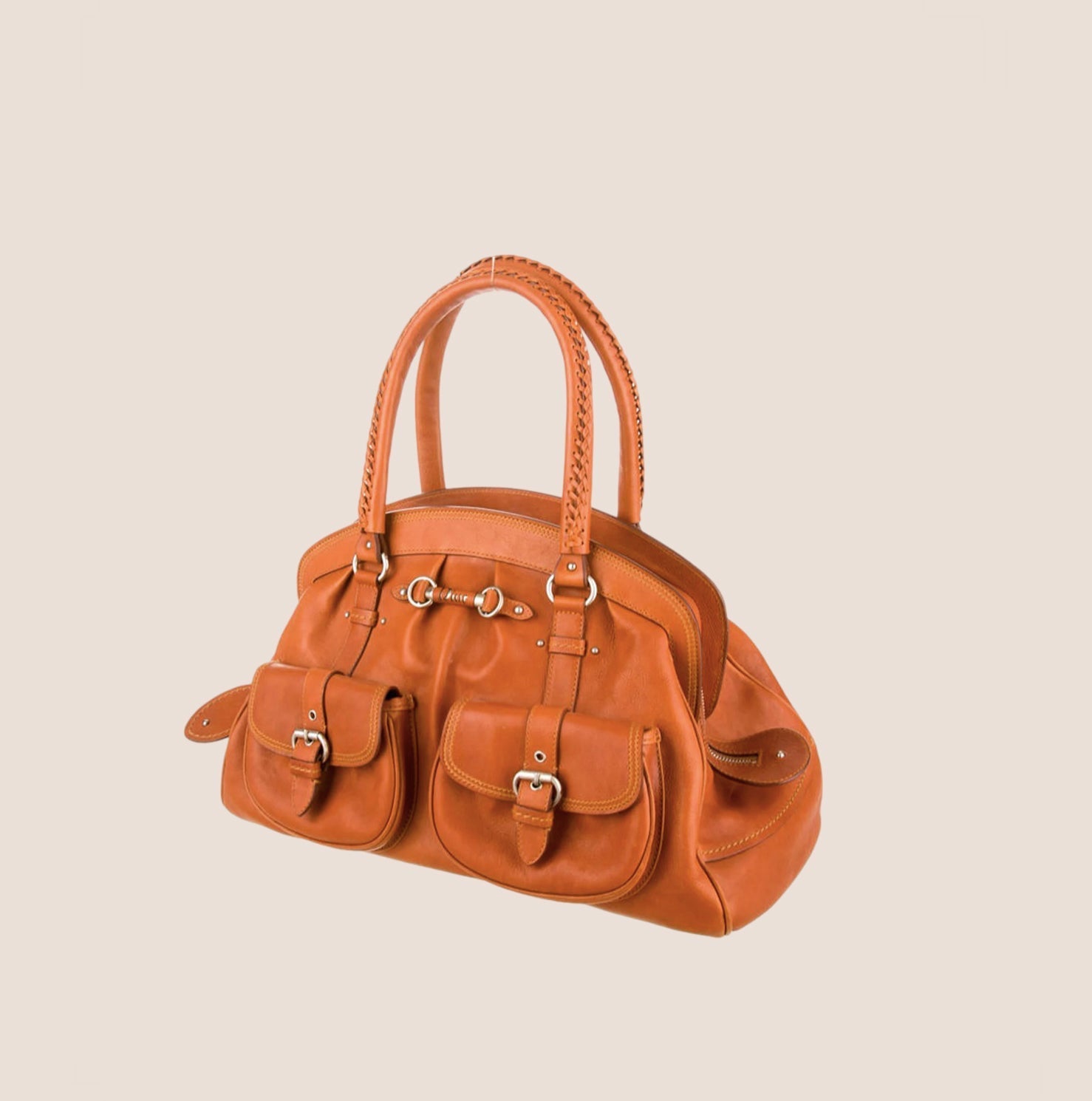 CHRISTIAN D1OR 2007 ORANGE LEATHER MY D1OR BAG
