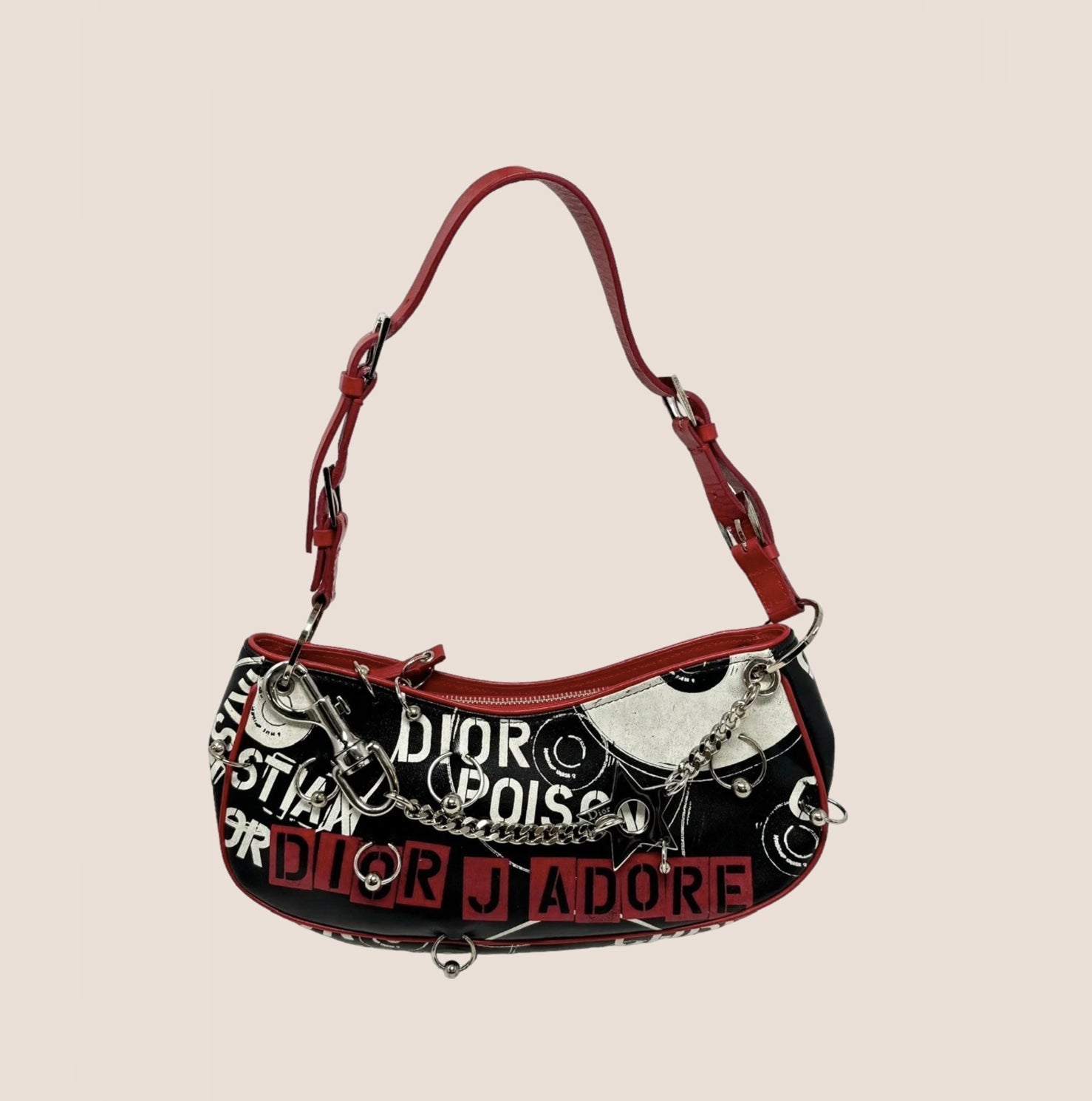 CHRISTIAN D1OR 2004 PIERCED HARDCORE SHOULDER BAG