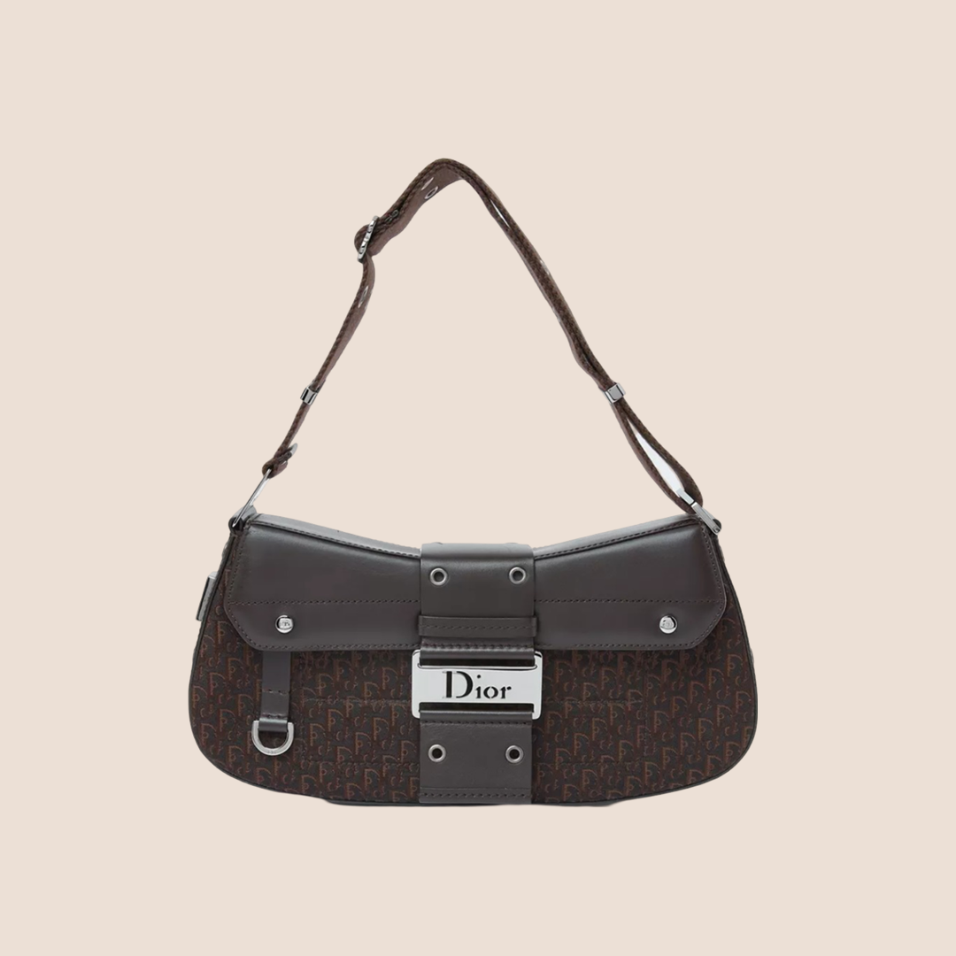 CHRISTIAN D1OR BROWN STREET CHIC COLUMBUS SHOULDER BAG