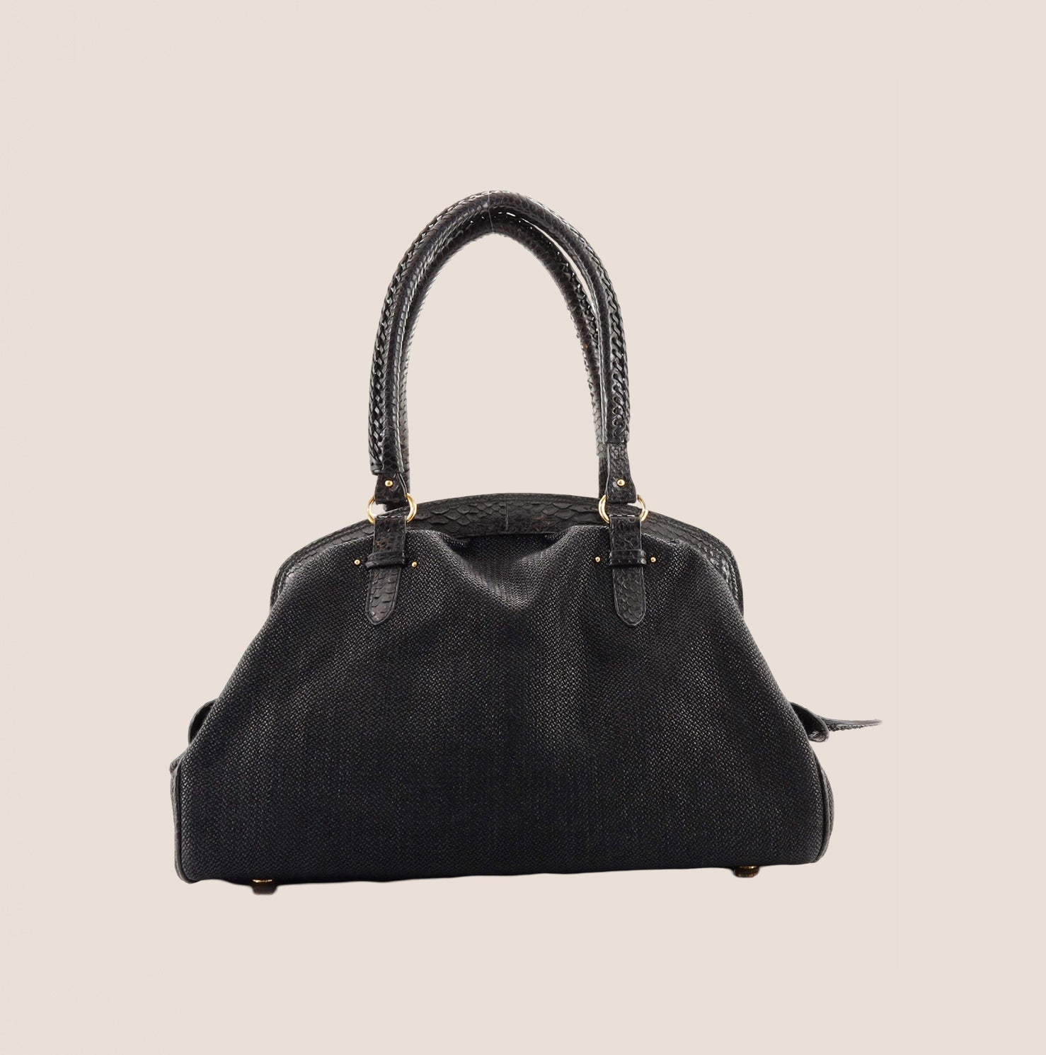 CHRISTIAN D1OR BLACK PYTHON DETECTIVE BAG
