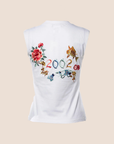CHRISTIAN D1OR 2002 ORIENTAL KOI FISH FLORAL EMBROIDERED TANK TOP