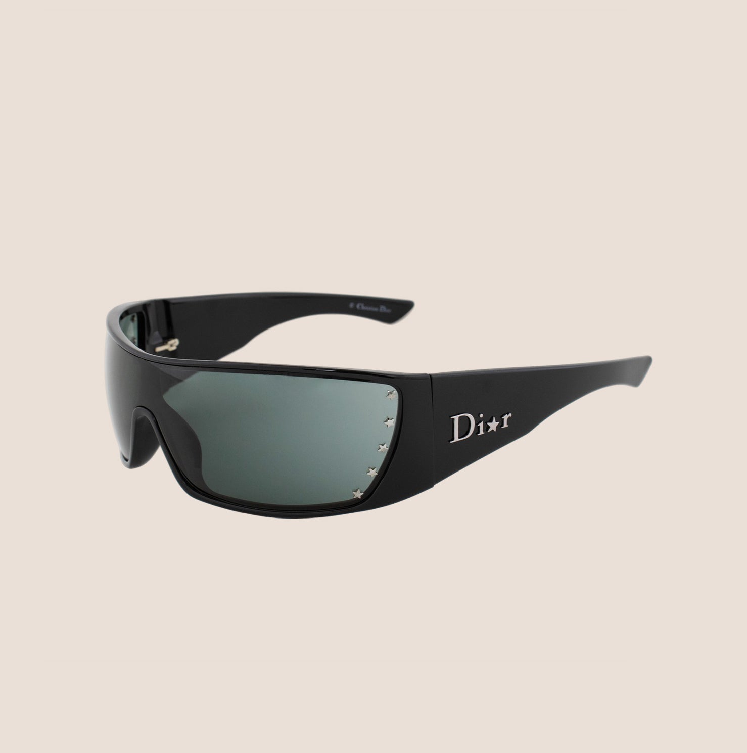 CHRISTIAN D1OR BLACK STELLE SHIELD SUNGLASSES