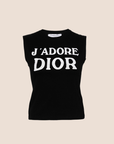 CHRISTIAN D1OR "J'ADORE D1OR" BLACK SLEEVELESS TANK TOP
