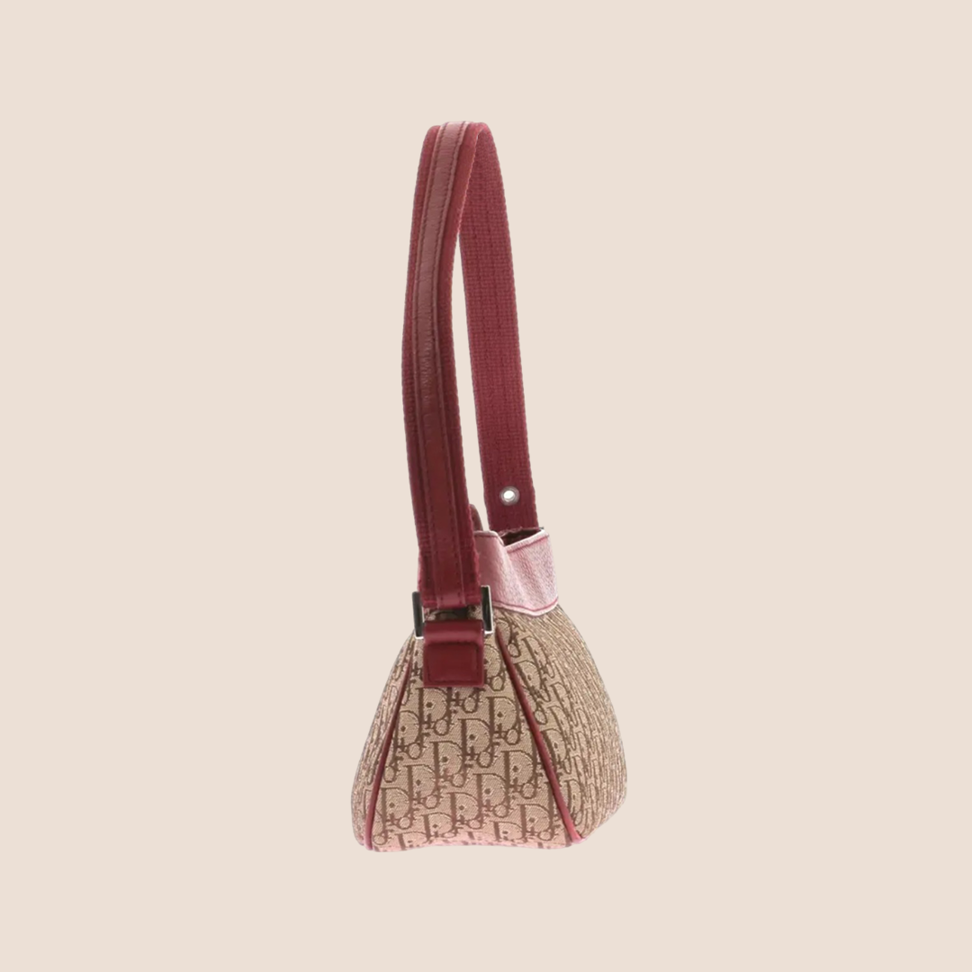 CHRISTIAN D1OR 2005 BURGUNDY STREET CHIC SHOULDER BAG