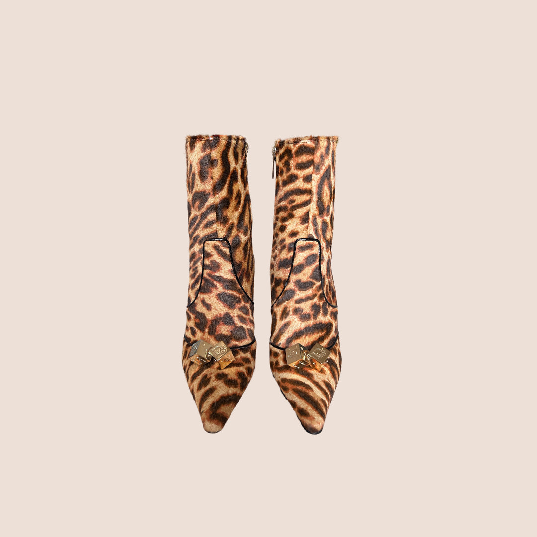 CHRISTIAN D1OR 2004 DICE LEOPARD PRINT BOOTS