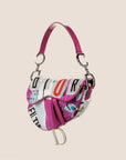 CHRISTIAN D1OR 2003 PINK "FILTH" PRINTED SADDLE BAG