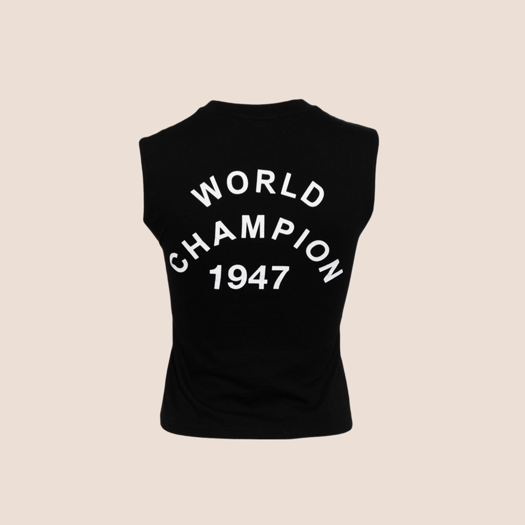 CHRISTIAN D1OR "J'ADORE D1OR" BLACK SLEEVELESS TANK TOP