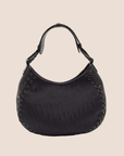 CHRISTIAN D1OR BLACK OBLIQUE NYLON & LEATHER HOBO BAG