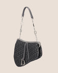 CHRISTIAN D1OR 2003 GREY JACQUARD TROTTER MICRO SADDLE BAG