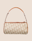 CHRISTIAN D1OR 2007 PINK & BROWN ROMANTIQUE MINI BARREL BAG
